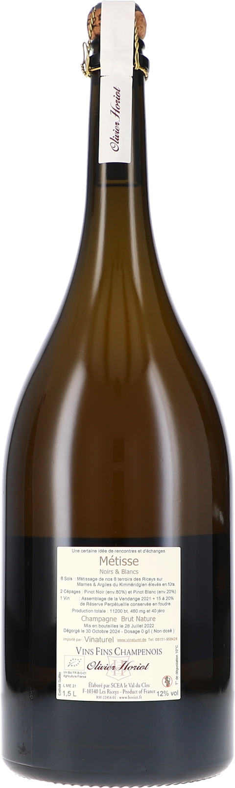 Olivier Horiot Cuvée "Métisse" LME21 Noirs & Blancs Brut Nature 1,5L BIO