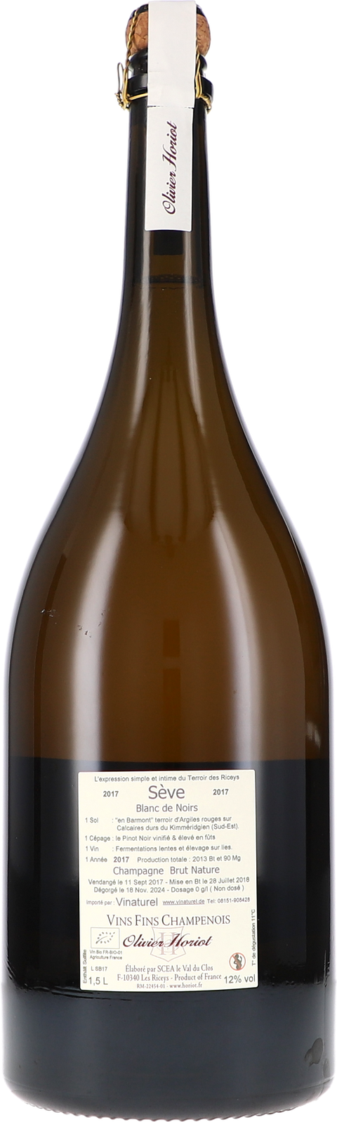 Olivier Horiot Cuvée "Sève" Blanc de Noir Brut Nature 2017 BIO