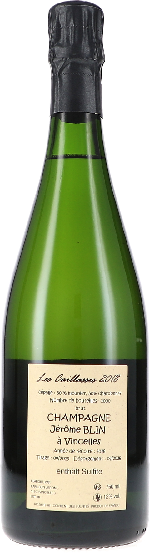 Jérôme Blin Les Caillasses, Brut Millésime 2018