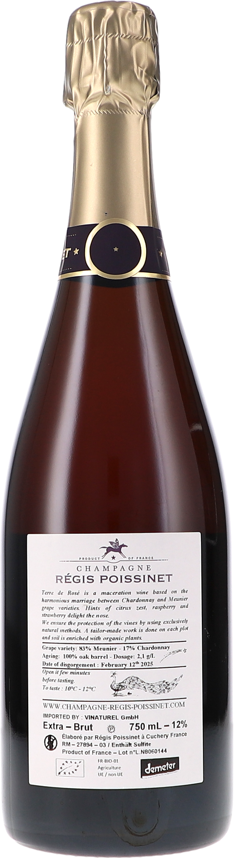 Régis Poissinet Terre de Rosé, Extra Brut BIO