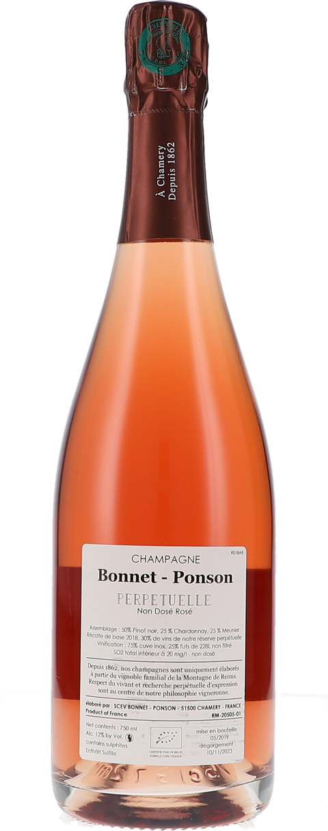 Bonnet-Ponson Cuvée perpétuelle Rosé, RO18AB, Non Dosé BIO