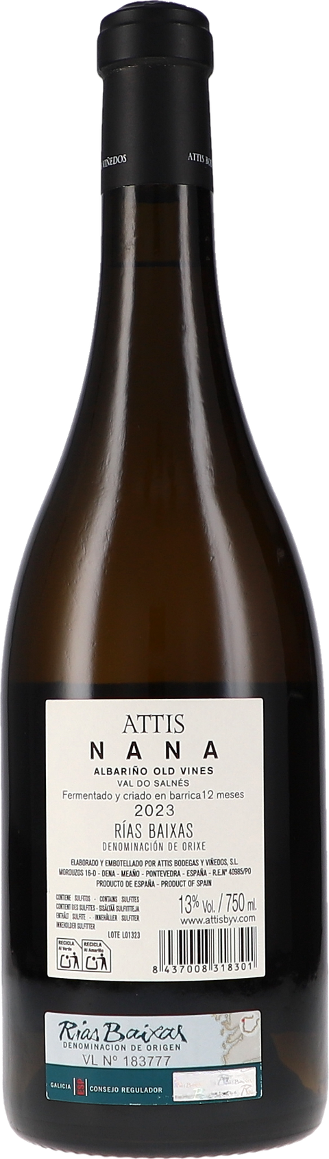 Attis Bodegas y Vinedos Nana 2023 Rücketikett
