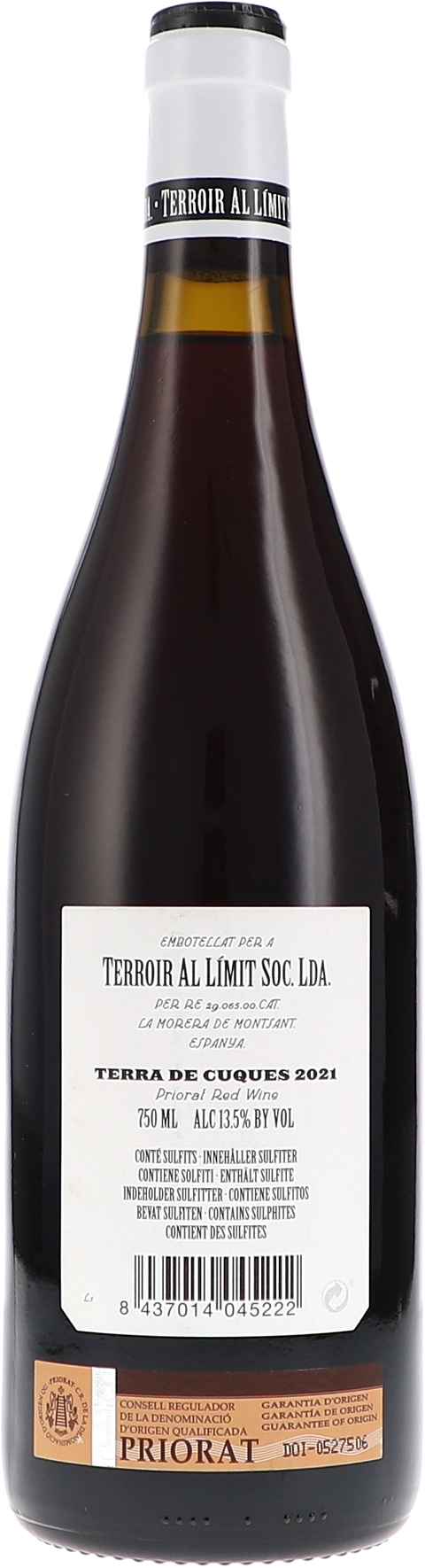 Terroir al Limit Terra de Cuques Negre 2021 Rücketikett