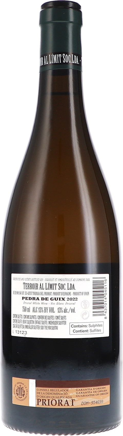 Terroir al Limit Pedra de Guix 2022 Rücketikett