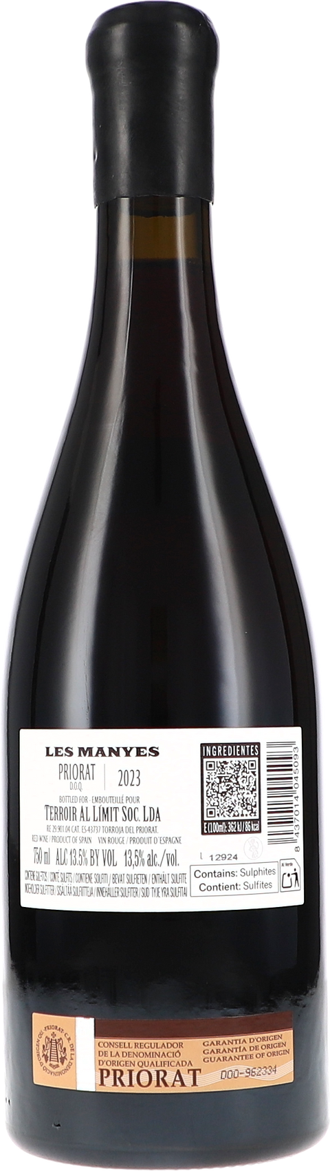 Terroir al Limit Les Manyes 2023 Rücketikett