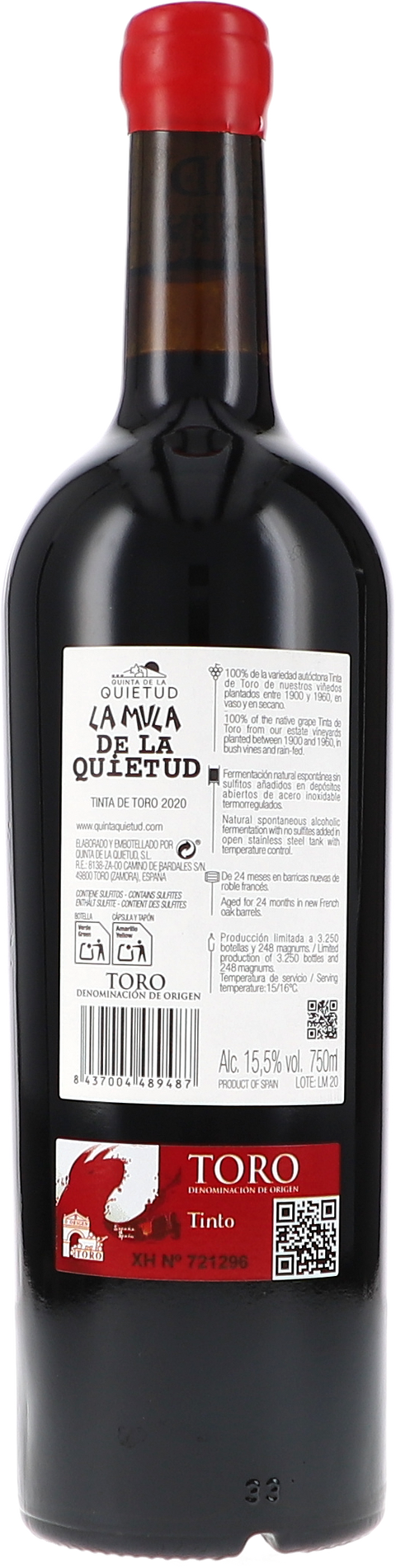Quinta de la Quietud La Mula 2020 BIO Rücketikett