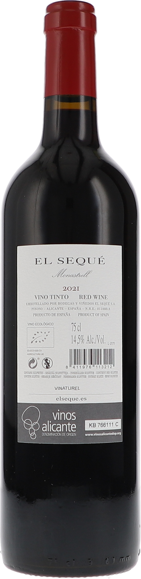 El Sequé (Artadi) El Sequé 2021 BIO Rücketikett