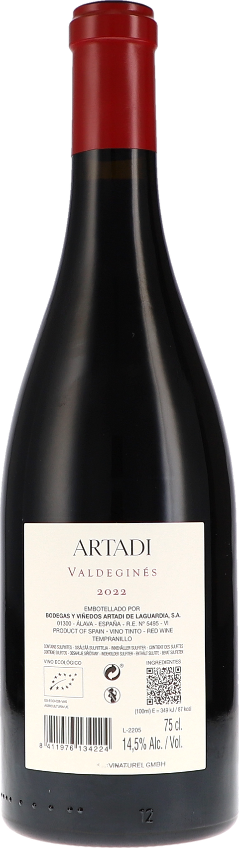 Artadi Valdegines 2022 BIO Rücketikett