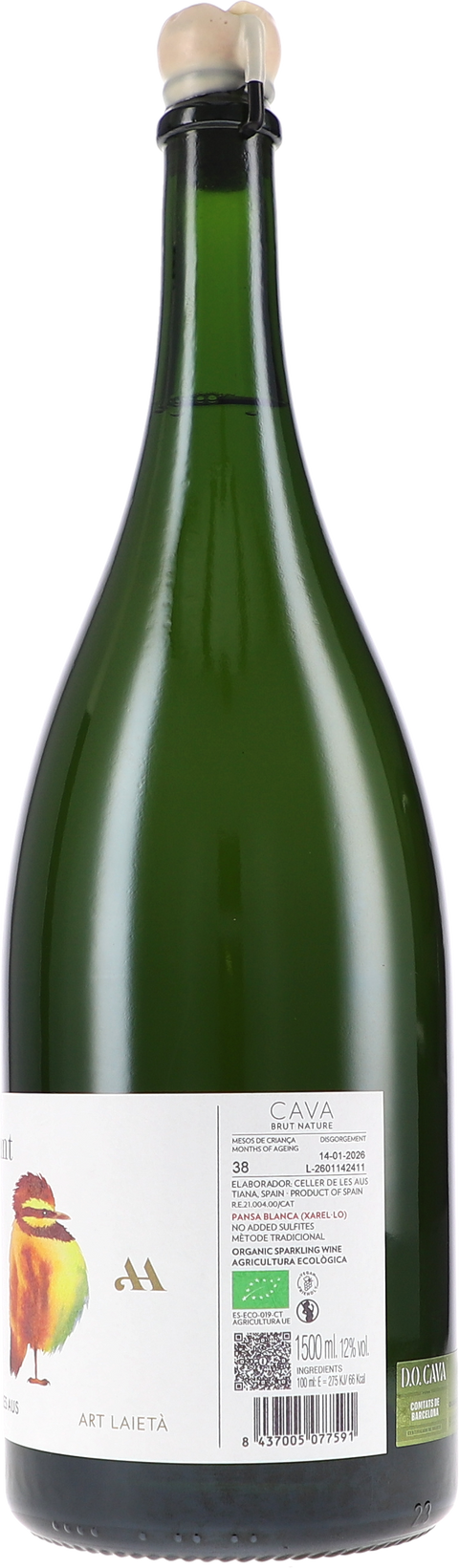 Alta Alella AUS Bruant Brut Nature, ungeschwefelt 2022 1,5L BIO