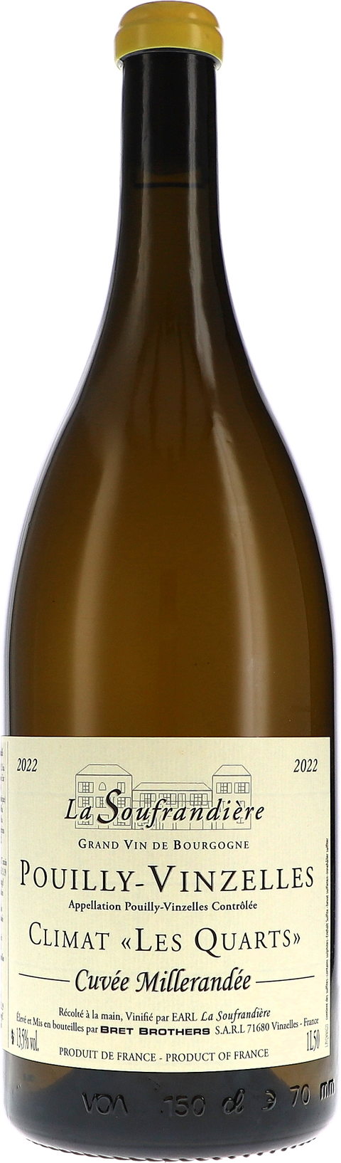 La Soufrandière Pouilly-Vinzelles Climat "Les Quarts" Cuvée Millerandée AOC 2022 1,5L BIO