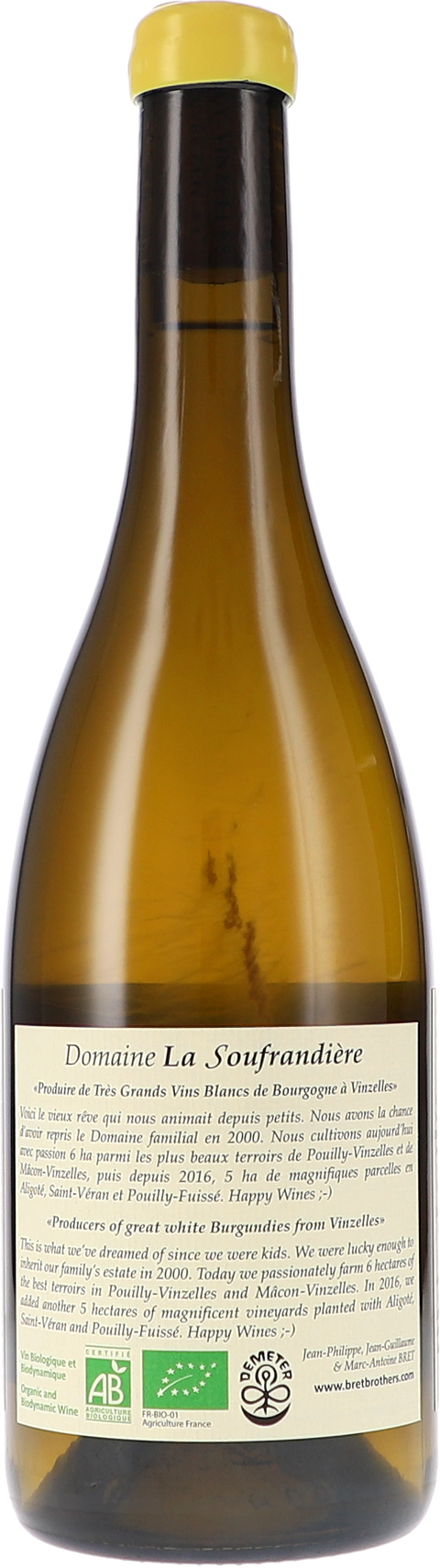 La Soufrandière Pouilly-Vinzelles, Cuvée Zen AOC 2023 BIO Rücketikett