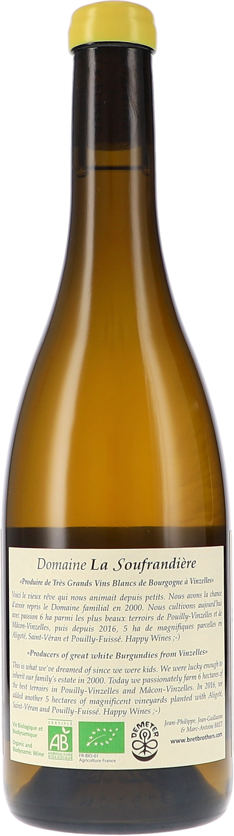 La Soufrandière "Pouilly-Fuissé Climat ""En Chatenay"" Zen AOC" 2023 BIO Rücketikett
