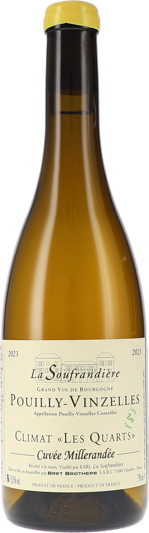 La Soufrandière Pouilly-Vinzelles Climat "Les Quarts" Cuvée Millerandée Zen AOC 2023 BIO