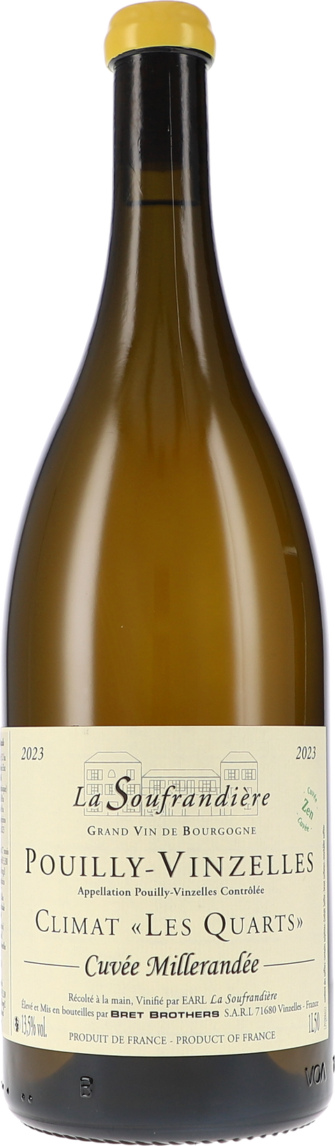 La Soufrandière Pouilly-Vinzelles Climat "Les Quarts" Cuvée Millerandée Zen AOC 2023 1,5L BIO