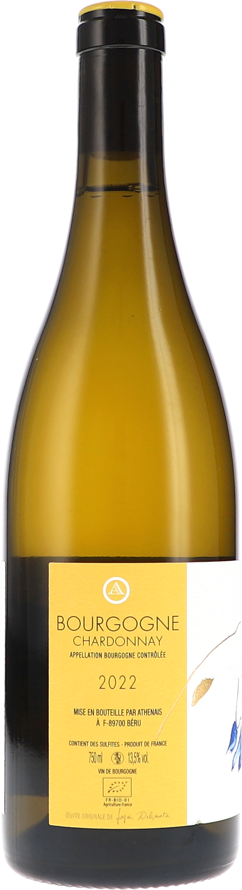 Château de Béru Athénaïs Bourgogne Chardonnay AOC 2022 BIO Rücketikett