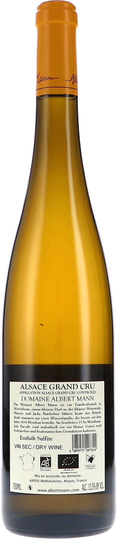 Albert Mann Riesling Furstentum Grand Cru 2020 BIO