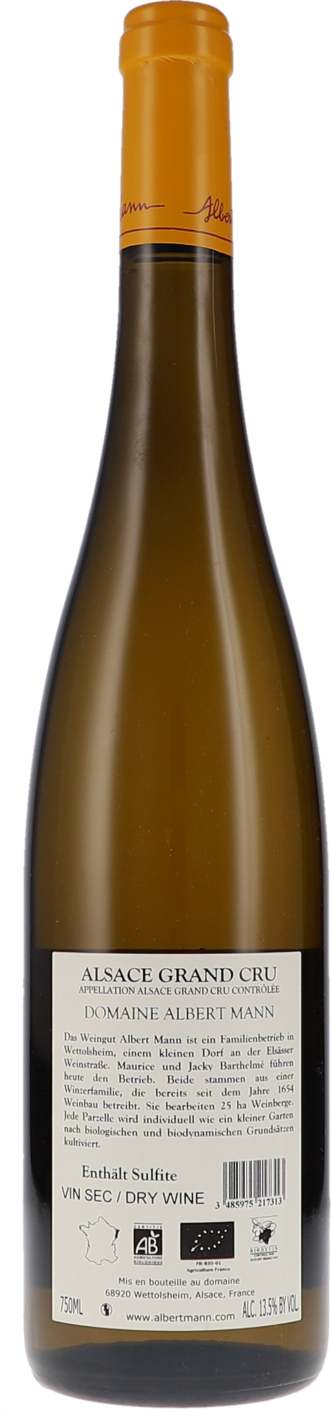 Albert Mann Riesling Furstentum Grand Cru 2021 BIO