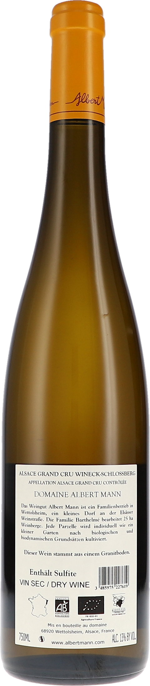 Albert Mann Riesling Wineck-Schlossberg Grand Cru AC 2022 BIO
