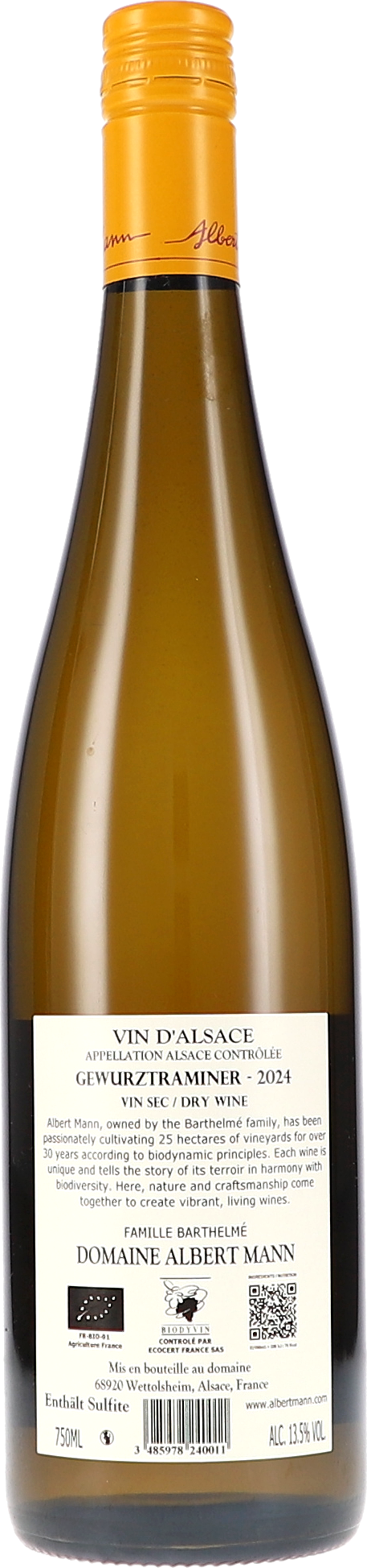 Albert Mann Gewürztraminer 2024 BIO