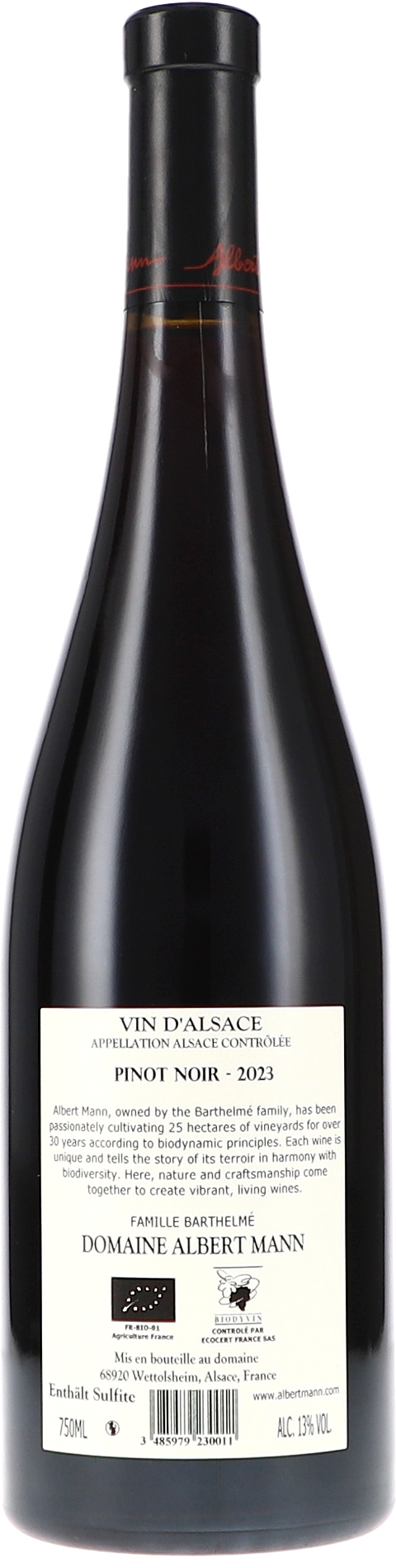 Albert Mann Pinot Noir AC 2023 BIO
