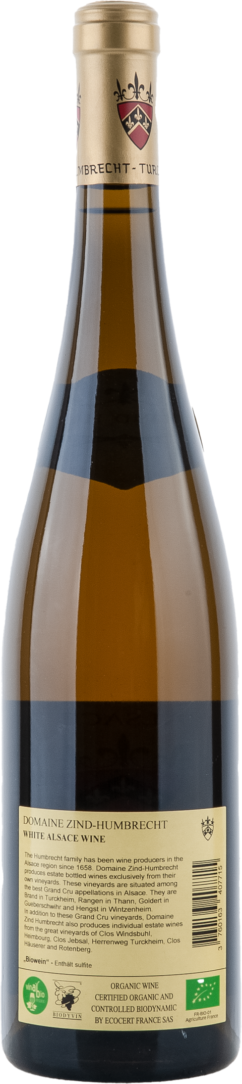 Zind-Humbrecht Riesling Clos Häuserer 2018 BIO Rücketikett