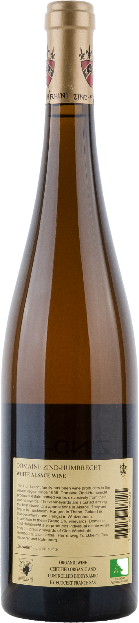Zind-Humbrecht Pinot Gris Roche Calcaire 2019 BIO Rücketikett