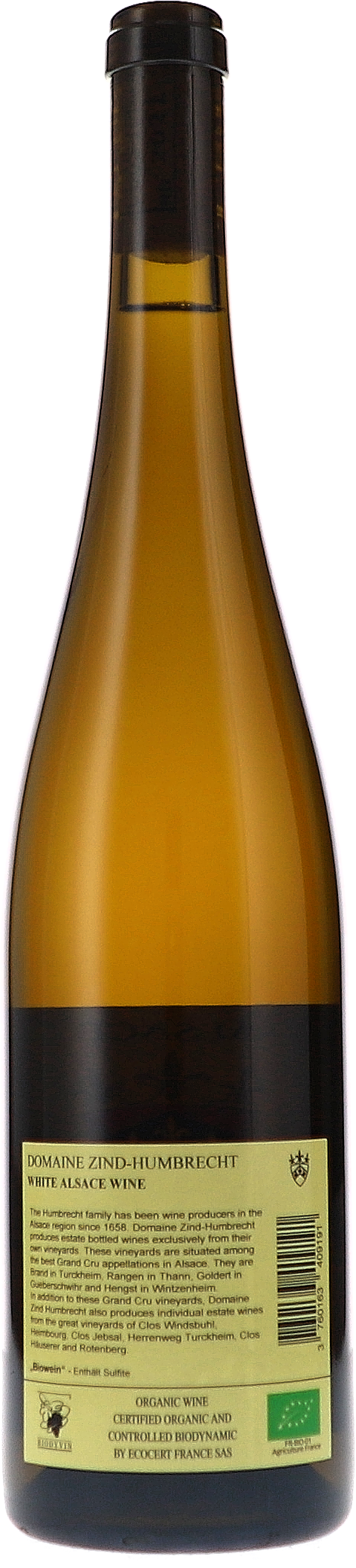 Zind-Humbrecht Pinot Gris Clos Jebsal 2021 BIO Rücketikett