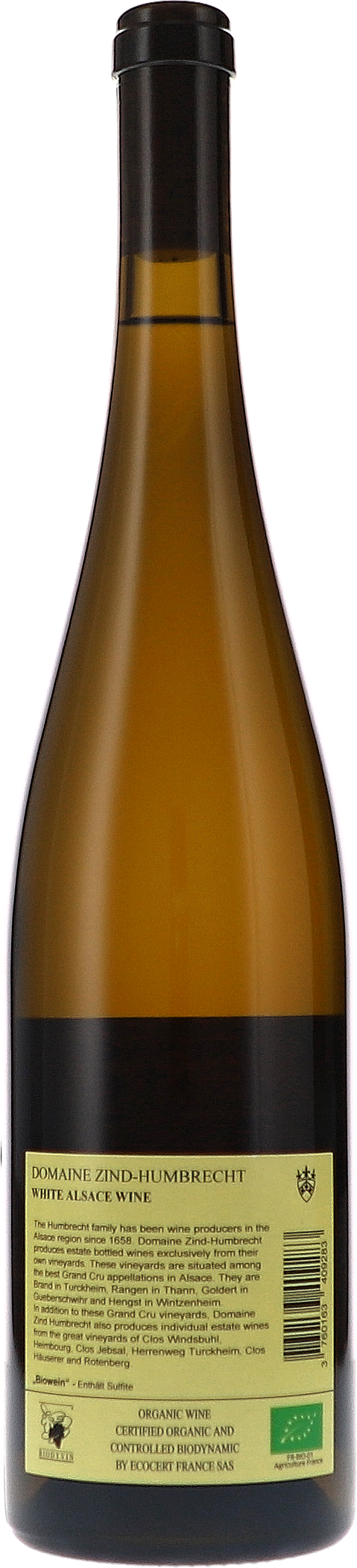Zind-Humbrecht Gewürztraminer Clos Windsbuhl 2021 BIO Rücketikett