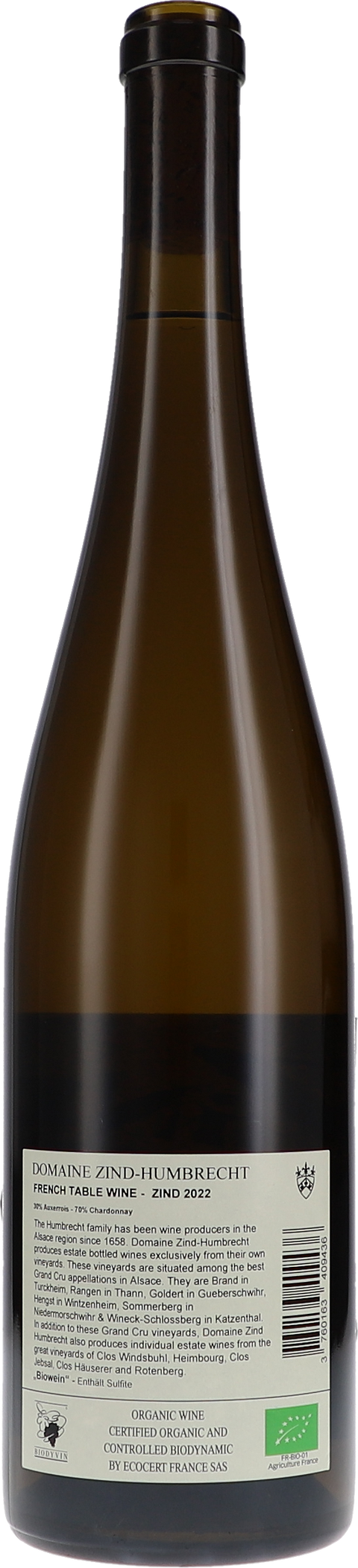 Zind-Humbrecht Chardonnay Auxerrois ZIND 2022 BIO