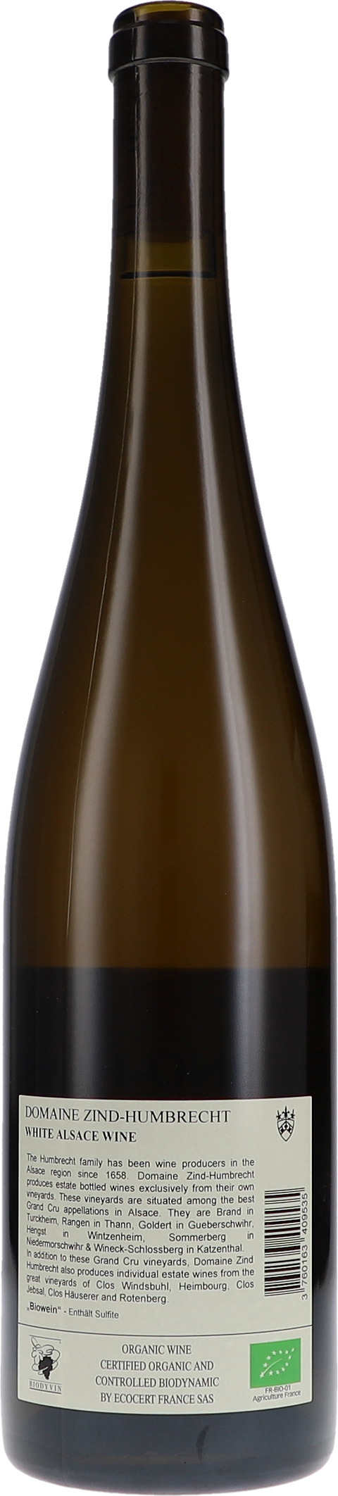 Zind-Humbrecht Riesling Roche Volcanique 2022 BIO Rücketikett