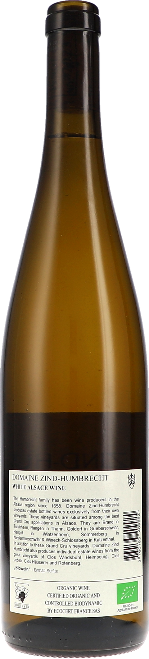 Zind-Humbrecht Pinot Gris Turckheim 2023 BIO Rücketikett