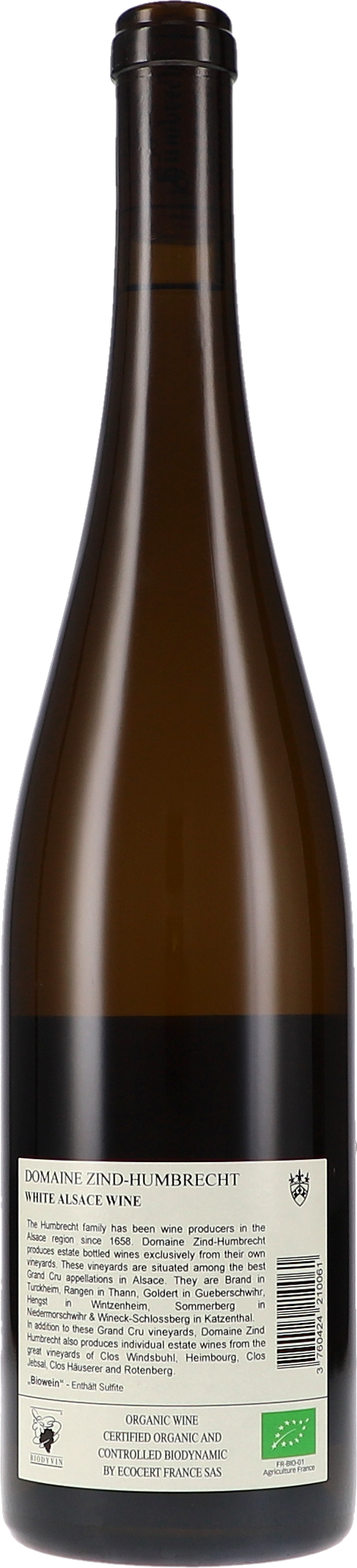 Zind-Humbrecht Riesling Clos Windsbuhl 2023 BIO Rücketikett