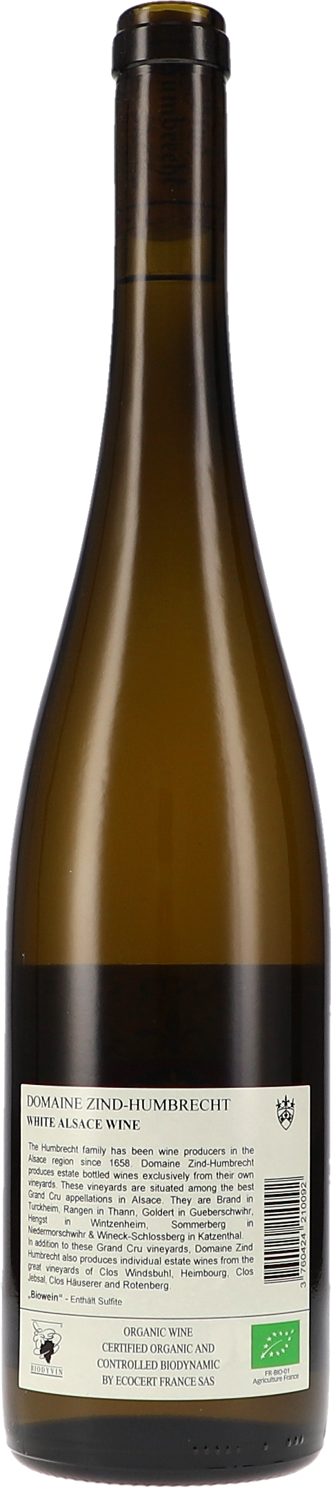 Zind-Humbrecht Riesling Brand Grand Cru 2023 BIO Rücketikett