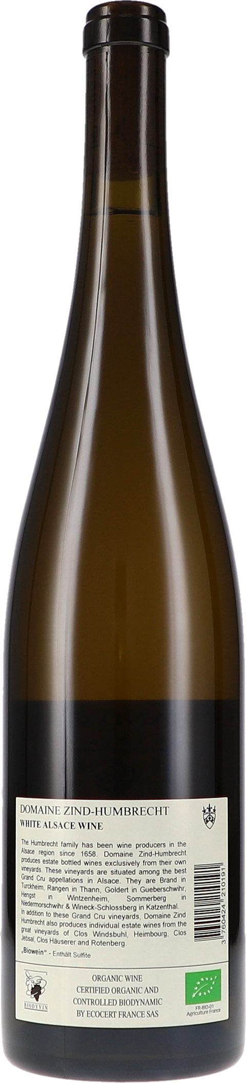 Zind-Humbrecht Gewürztraminer Rangen de Thann Clos-Saint-Urbain Grand Cru 2023 BIO Rücketikett