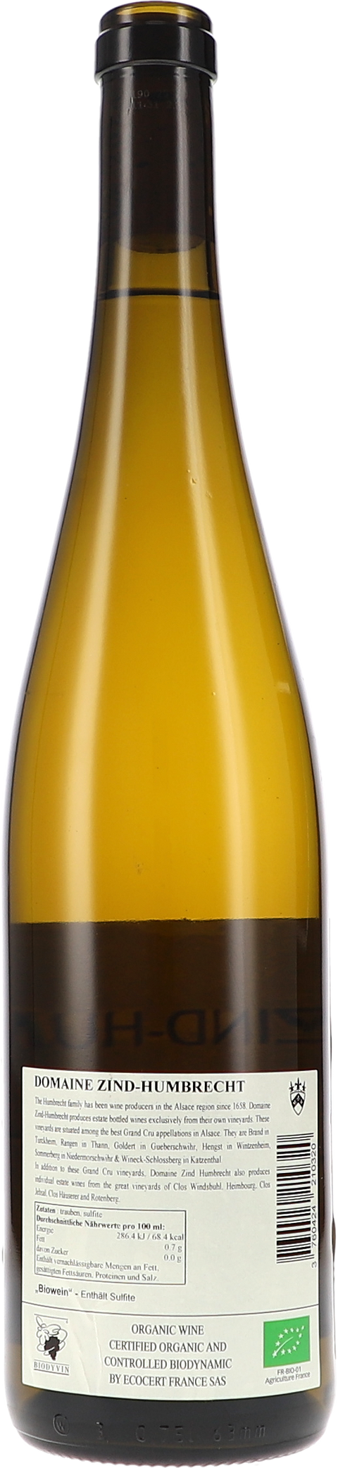 Zind-Humbrecht Riesling Turckheim 2024 BIO Rücketikett