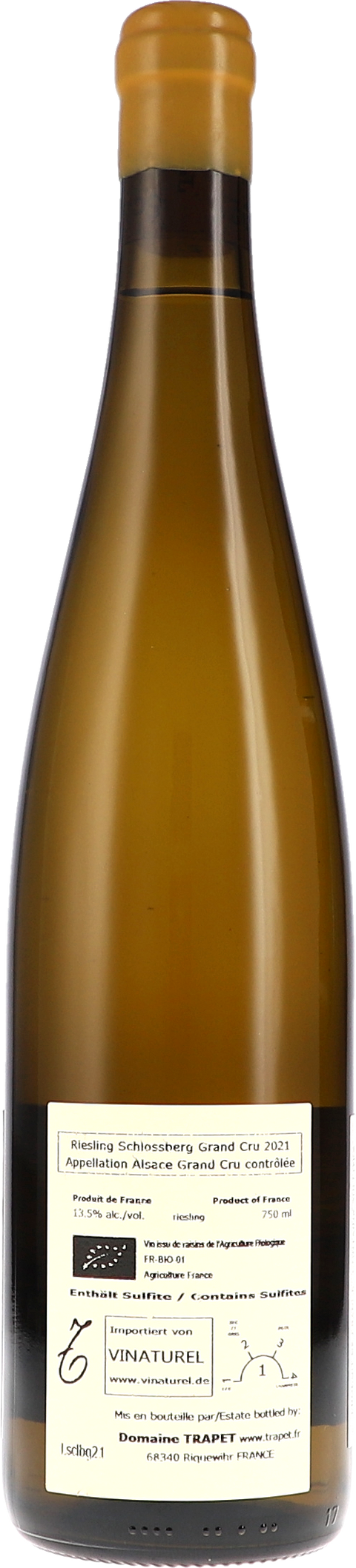 Trapet Alsace Riesling Schlossberg Grand Cru 2021 BIO