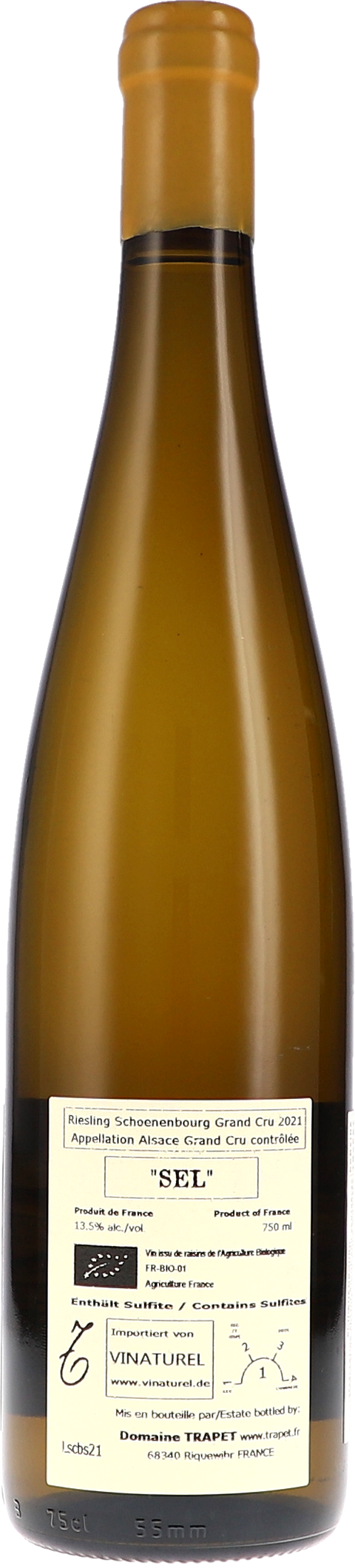 Trapet Alsace Riesling Schoenenbourg Grand Cru "SEL" 2021 BIO