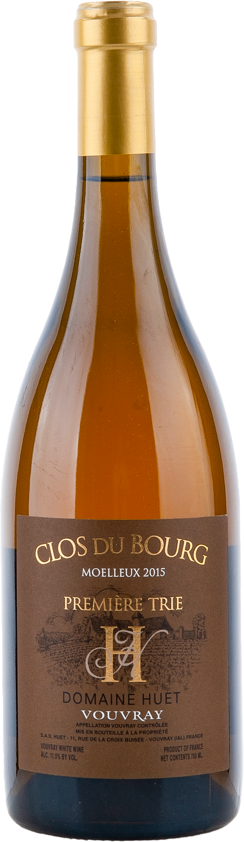 Huet Clos du Bourg Moelleux 1ère Trie  2015 BIO