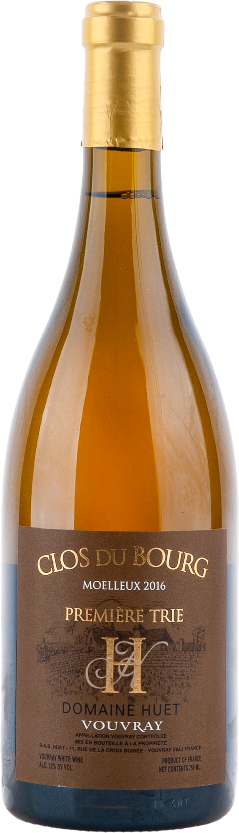Huet Clos du Bourg Moelleux 1ère Trie  2016 BIO