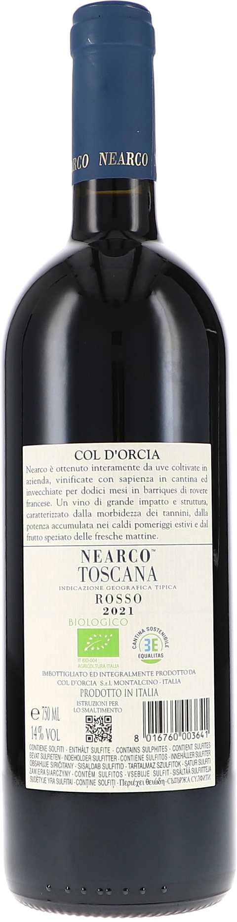 Col d'Orcia Nearco Toscana Rosso IGT 2021 BIO