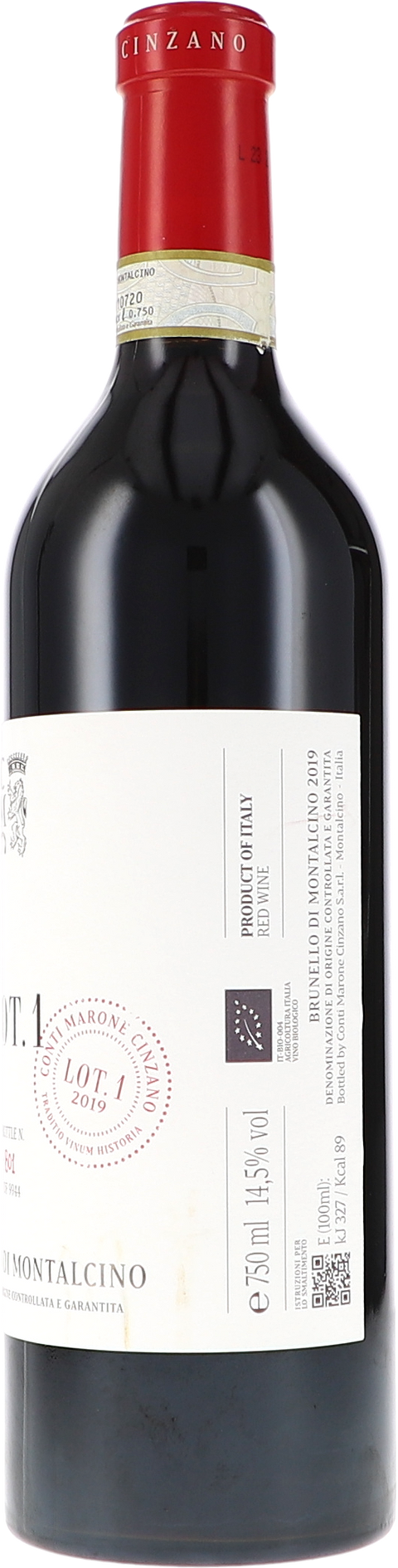 Col d'Orcia CMC LOT.1, Conti Marone Cinzano, Brunello di Montalcino DOCG 2019 BIO