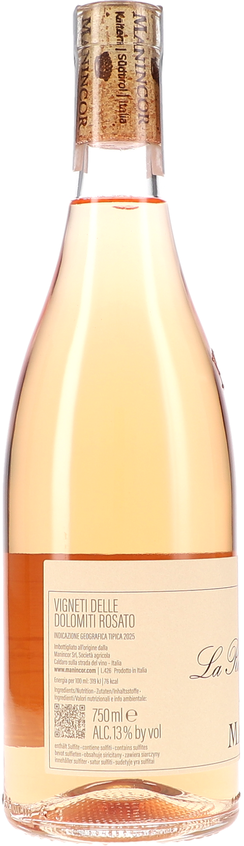 Manincor La Rose de Manincor IGT 2025 BIO Rücketikett