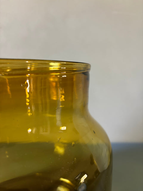 Vintage Glas Vase glatt braun