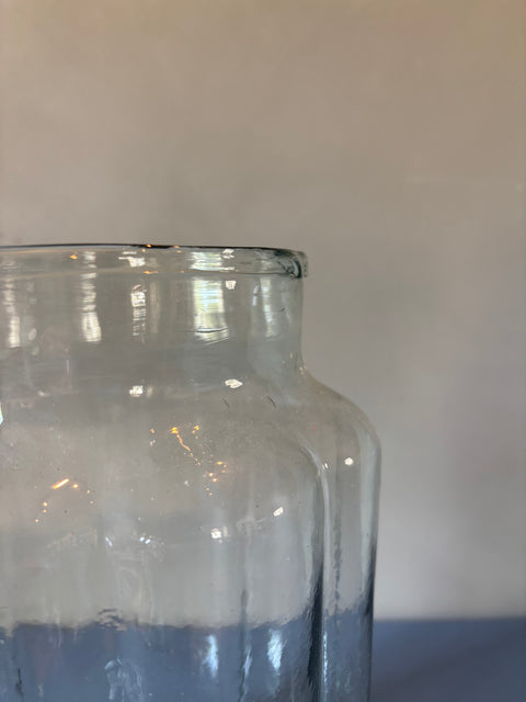 Vintage Glas Vase  grob geriffelt hoch