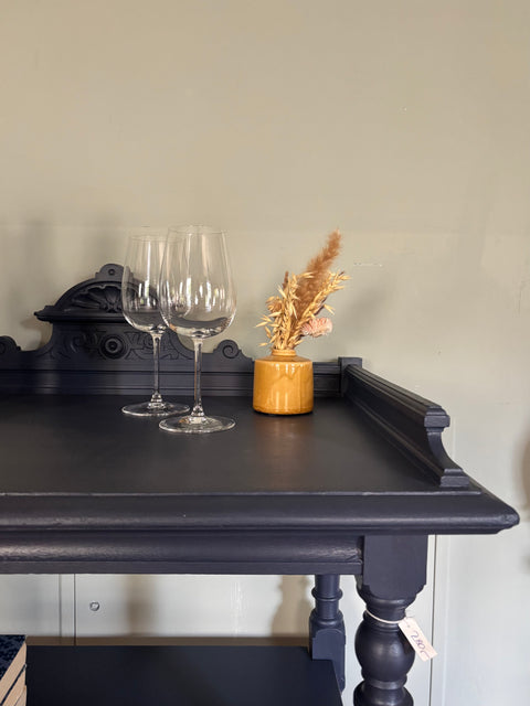 Dänischer vintage Beistelltisch | Mattlack Krabat (blau)