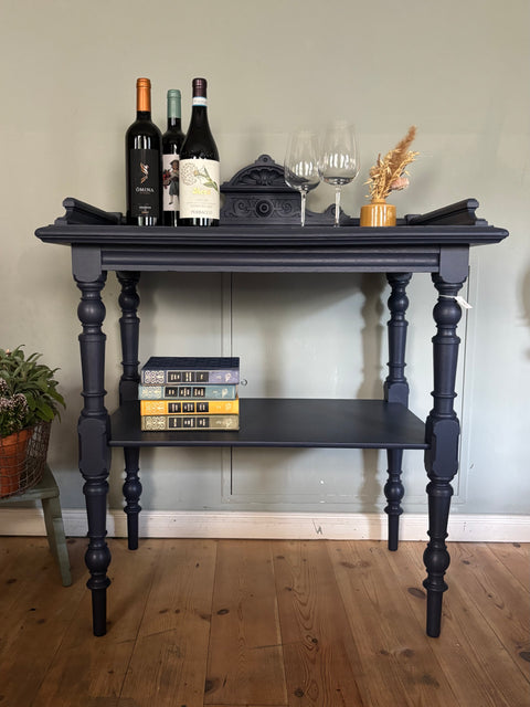 Dänischer vintage Beistelltisch | Mattlack Krabat (blau)