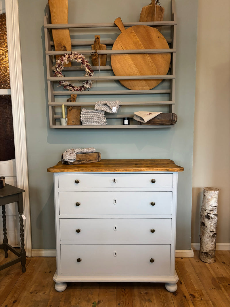 Hohe dänische Kommode | Cape Cod Grey (hellgrau)