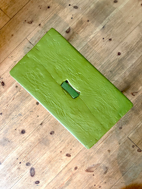 Vintage-Holzschemel – Matcha (grün)