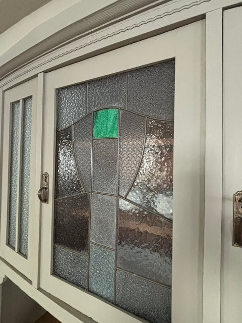 Dänisches großes Vintage Küchenbuffet | Kreidefarbe Taupe (graubeige)