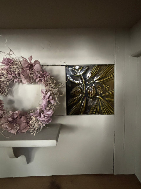 Dänisches großes Vintage Küchenbuffet | Kreidefarbe Taupe (graubeige)